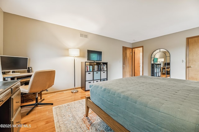 325 Oak Hill Rd, Red Bank, NJ 07701 - bedroom featuring light wood-style flooring, an office area, and baseboards
