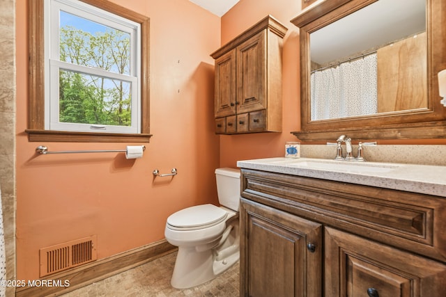 325 Oak Hill Rd, Red Bank, NJ 07701 - full bath featuring plenty of natural light, vanity, toilet, and baseboards