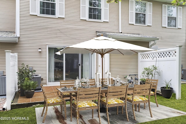21 Steeple Chase Ct, Tinton Falls, NJ 07724 - view of patio / terrace featuring outdoor dining area and central AC