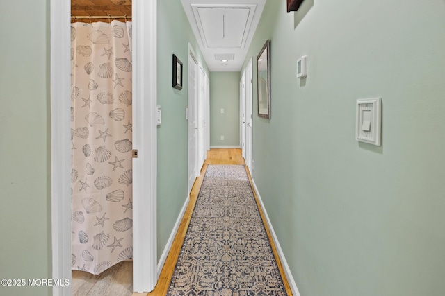 44 Cabana Dr, Brick, NJ 08723 - hall with attic access, baseboards, and light wood-type flooring