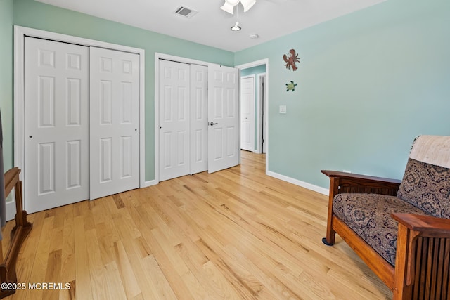 44 Cabana Dr, Brick, NJ 08723 - sitting room with light wood finished floors, baseboards, and a ceiling fan