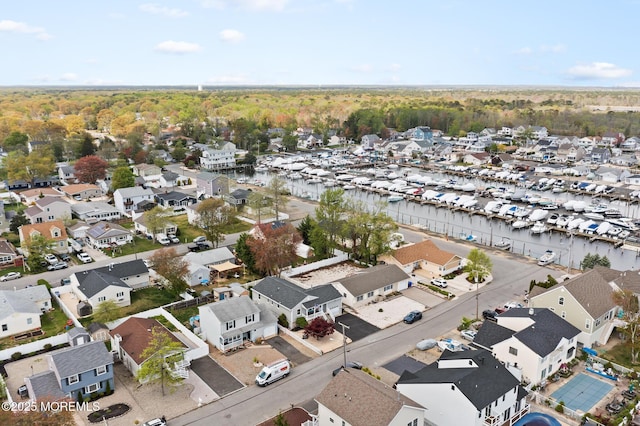 44 Cabana Dr, Brick, NJ 08723 - aerial view of property's location featuring nearby suburban area, a nearby body of water, and a forest
