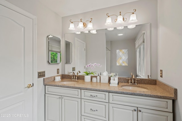 full bathroom with double vanity