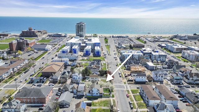 aerial view of a nearby body of water