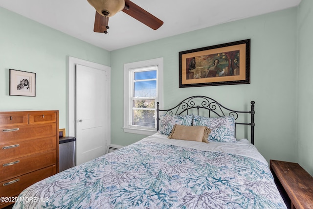 bedroom featuring ceiling fan