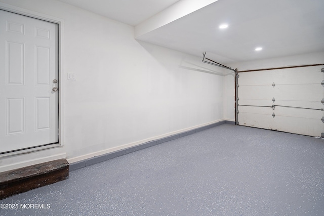 garage featuring recessed lighting
