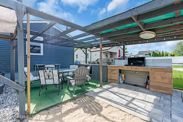 243 6th Ave, Long Branch, NJ 07740 - view of patio / terrace with area for grilling and a pergola
