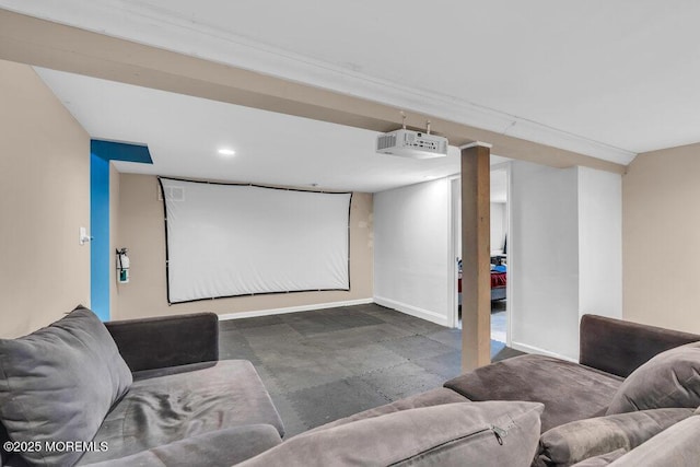 243 6th Ave, Long Branch, NJ 07740 - home theater room with baseboards and recessed lighting