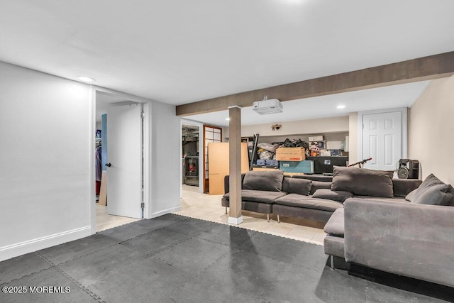 243 6th Ave, Long Branch, NJ 07740 - living area with recessed lighting and baseboards