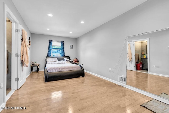 243 6th Ave, Long Branch, NJ 07740 - bedroom with light wood finished floors, baseboards, and recessed lighting