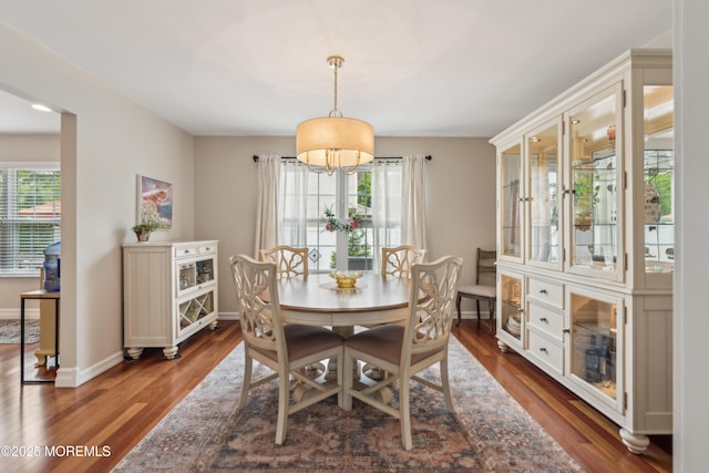 251 Worth St, Brick, NJ 08724 - dining space featuring wood finished floors, a chandelier, and baseboards