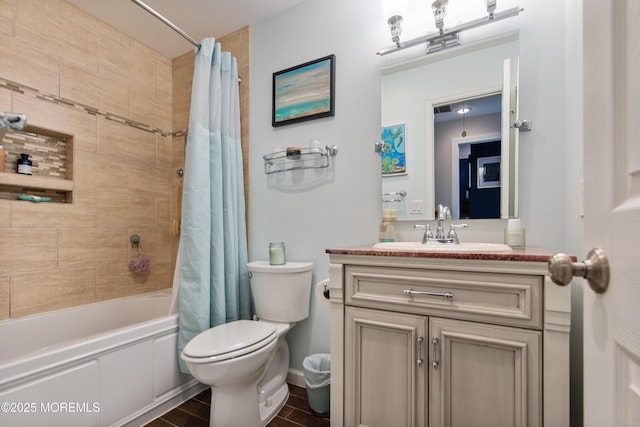 251 Worth St, Brick, NJ 08724 - full bath featuring toilet, shower / bathtub combination with curtain, and vanity