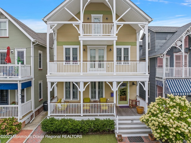 35 Embury Ave, Ocean Grove, NJ 07756 - view of front of property with a balcony and covered porch
