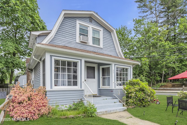 23 Vought Ave, Freehold, NJ 07728 - colonial inspired home with a gambrel roof, entry steps, and a front lawn