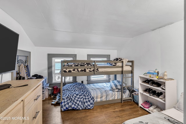 23 Vought Ave, Freehold, NJ 07728 - bedroom featuring lofted ceiling and dark wood-style flooring