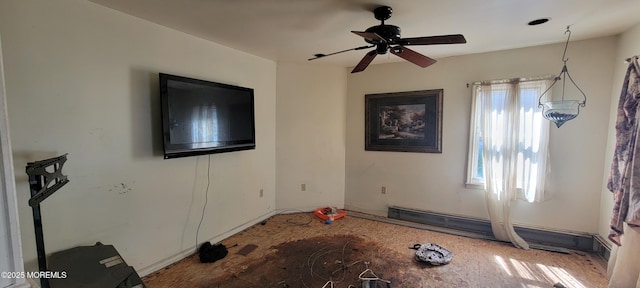 399 Willow Ave, Long Branch, NJ 07740 - unfurnished living room with a ceiling fan