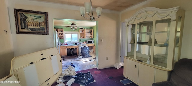 399 Willow Ave, Long Branch, NJ 07740 - hall with a chandelier and an office area