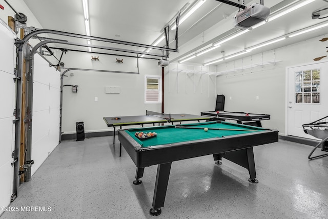 328 E Pleasant Grove Rd, Jackson, NJ 08527 - recreation room featuring a garage, speckle patterned floor, and billiards