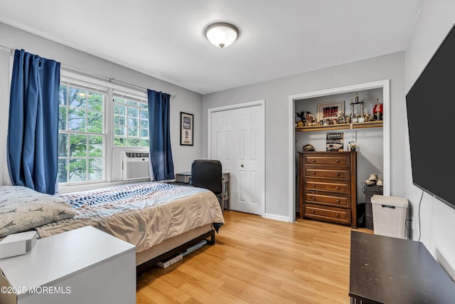 2124 3rd Ave, Toms River, NJ 08757 - bedroom featuring light wood finished floors, multiple closets, an office area, baseboards, and cooling unit