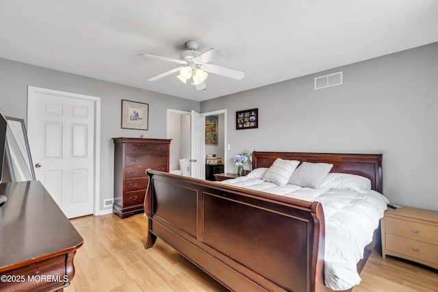 2124 3rd Ave, Toms River, NJ 08757 - bedroom with light wood-style flooring and a ceiling fan