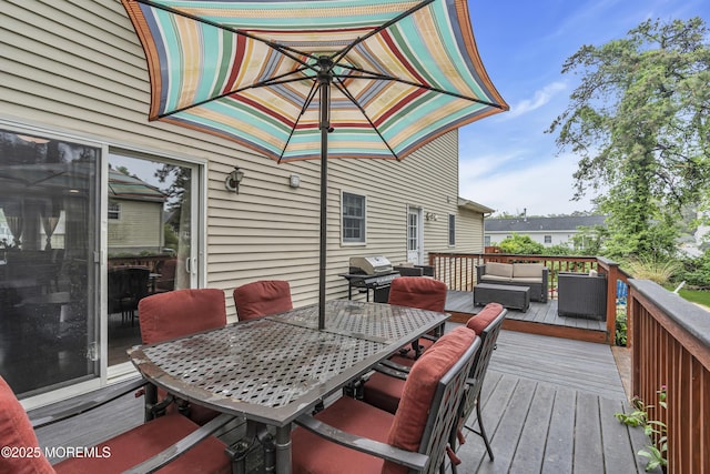 2124 3rd Ave, Toms River, NJ 08757 - wooden deck featuring an outdoor hangout area, outdoor dining space, and area for grilling