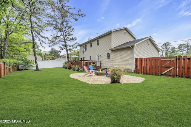 2124 3rd Ave, Toms River, NJ 08757 - view of yard with a fire pit and a deck