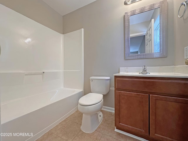 143 2nd Ave, Toms River, NJ 08757 - bathroom with toilet, tile patterned floors, vanity, baseboards, and shower / washtub combination