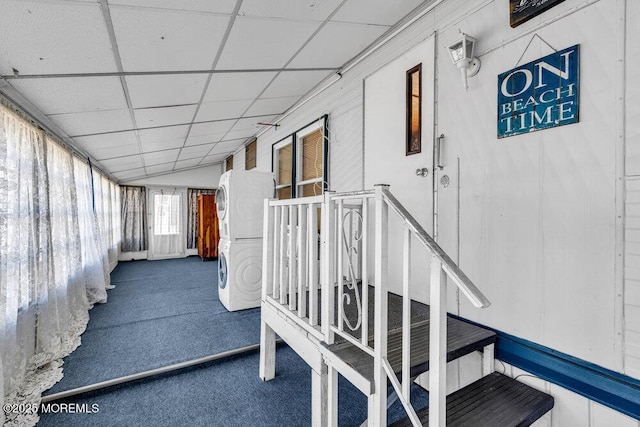 220 W Sylvania Ave Unit 16, Neptune City, NJ 07753 - hallway featuring estacked washer and dryer and carpet flooring