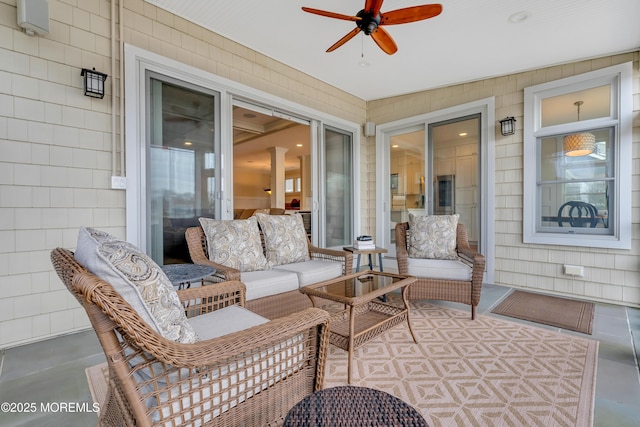 3 Sunset Dr, Asbury Park, NJ 07712 - view of patio / terrace featuring ceiling fan and an outdoor living space