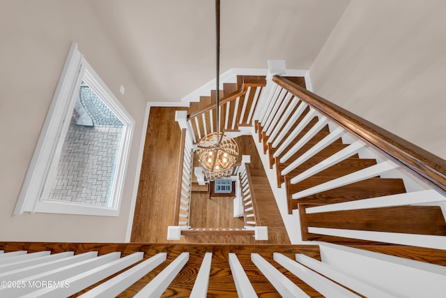 3 Sunset Dr, Asbury Park, NJ 07712 - staircase featuring a chandelier