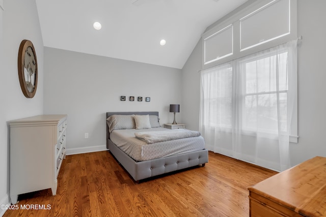 3 Sunset Dr, Asbury Park, NJ 07712 - bedroom with lofted ceiling, light wood-type flooring, baseboards, and recessed lighting