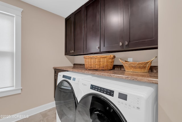 3 Sunset Dr, Asbury Park, NJ 07712 - laundry area with cabinet space, separate washer and dryer, and baseboards