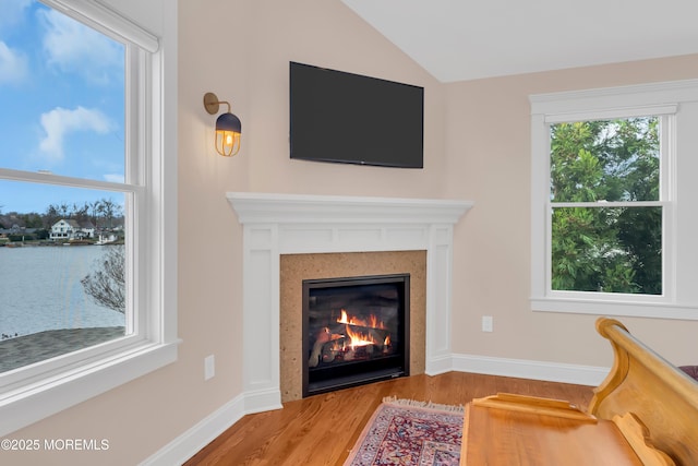 3 Sunset Dr, Asbury Park, NJ 07712 - detailed view of wood finished floors, a glass covered fireplace, and baseboards