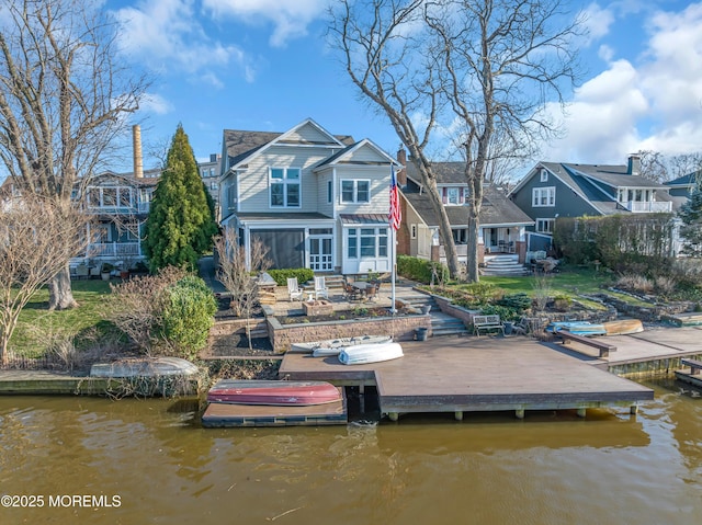 3 Sunset Dr, Asbury Park, NJ 07712 - dock featuring a water view and a residential view