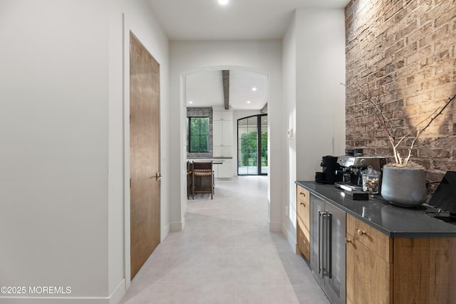1 Preakness Way, Colts Neck, NJ 07722 - hall with arched walkways, baseboards, and recessed lighting