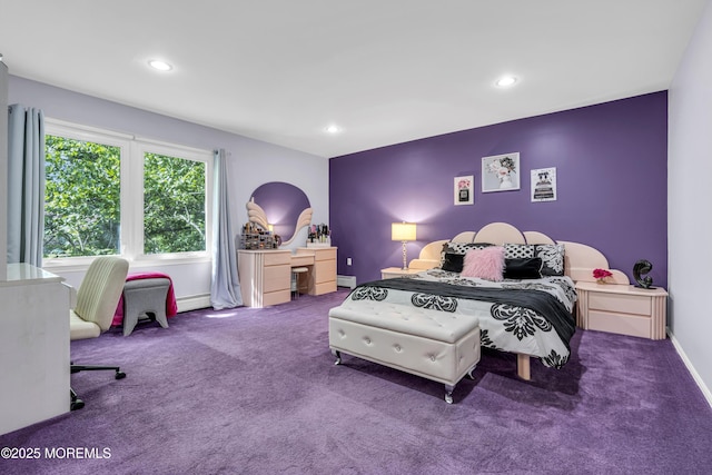 8 Eileen Ln, Marlboro, NJ 07746 - carpeted bedroom featuring recessed lighting, baseboards, and a baseboard heating unit