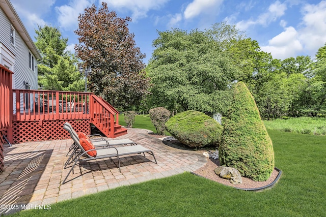 8 Eileen Ln, Marlboro, NJ 07746 - view of patio / terrace with a deck and view of scattered trees