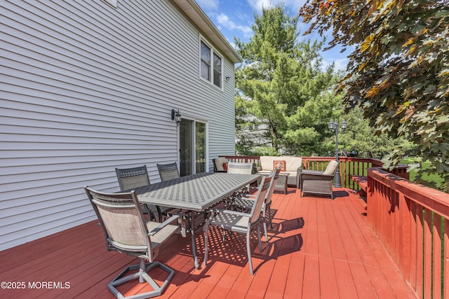 8 Eileen Ln, Marlboro, NJ 07746 - wooden terrace with outdoor dining space