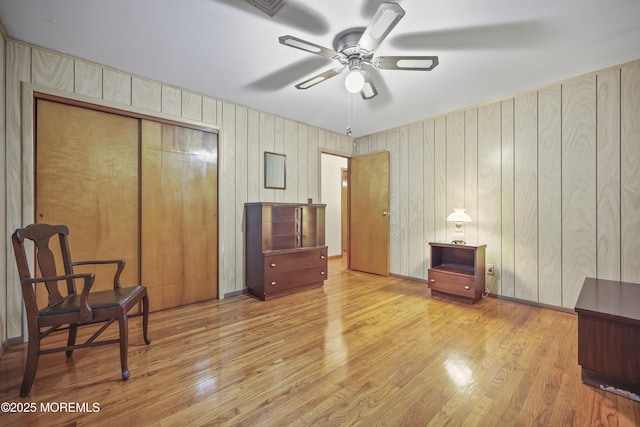 624 Lloyd Rd, Aberdeen, NJ 07747 - bedroom with wood finished floors, a closet, and a ceiling fan