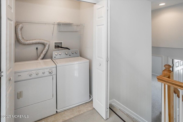 24 Hanna Ln Unit 304, Laurence Harbor, NJ 08879 - laundry area with washing machine and clothes dryer and recessed lighting