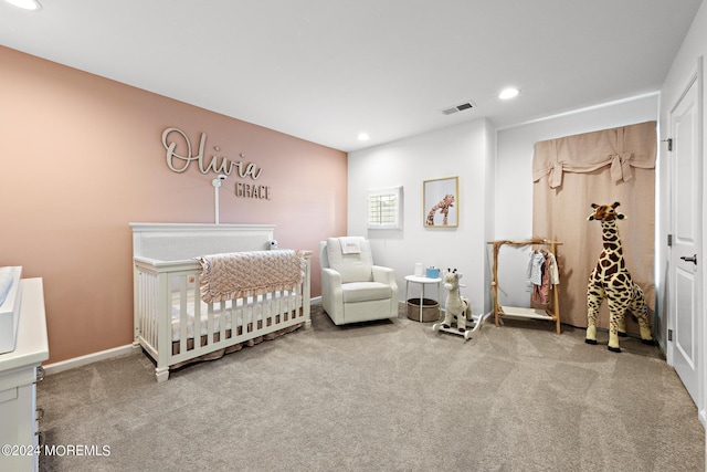 22 Imlay Ln, Farmingdale, NJ 07727 - bedroom with carpet floors, recessed lighting, a crib, and baseboards