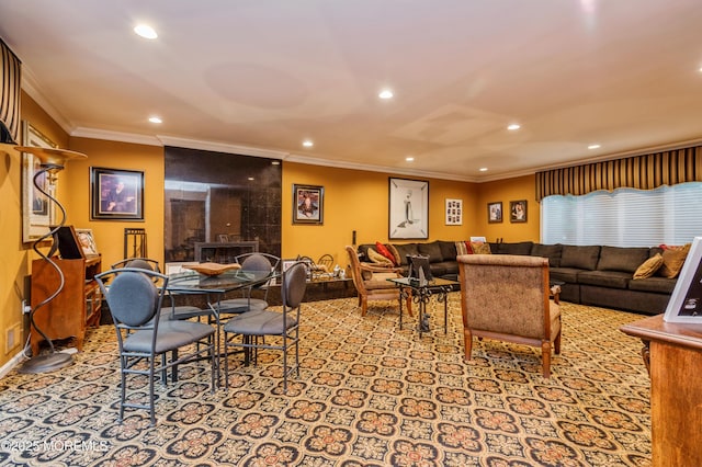 5 Stone Ln, Marlboro, NJ 07746 - living room with recessed lighting and crown molding