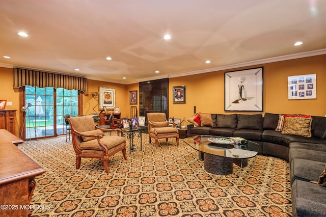 5 Stone Ln, Marlboro, NJ 07746 - living area featuring recessed lighting and ornamental molding