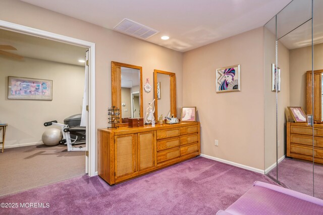 5 Stone Ln, Marlboro, NJ 07746 - corridor with dark carpet, baseboards, and recessed lighting