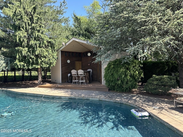 5 Stone Ln, Marlboro, NJ 07746 - swimming pool featuring a wooden deck