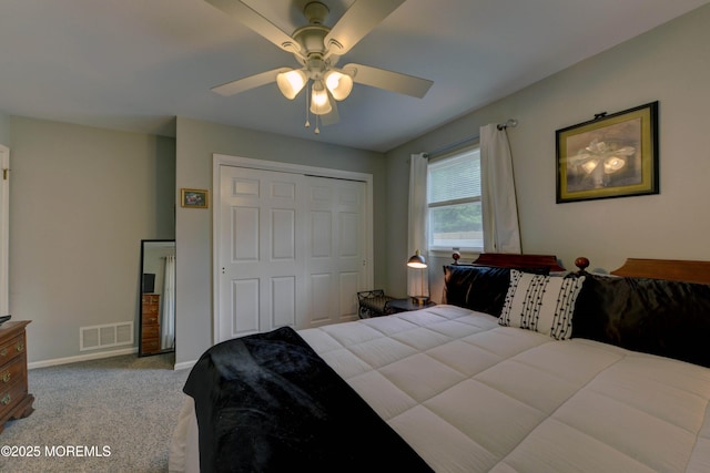 4 Capewoods Rd, North Cape May, NJ 08204 - bedroom with carpet, a closet, a ceiling fan, and baseboards