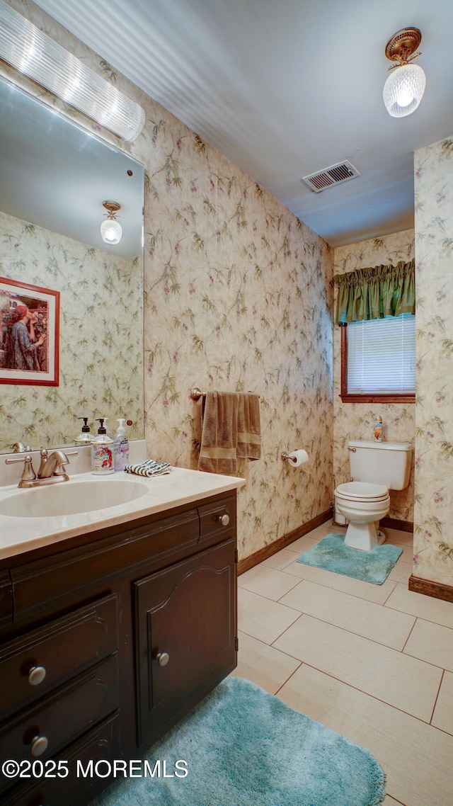9 Toby Ter, Monroe, NJ 08831 - bathroom featuring vanity, toilet, tile patterned floors, and baseboards