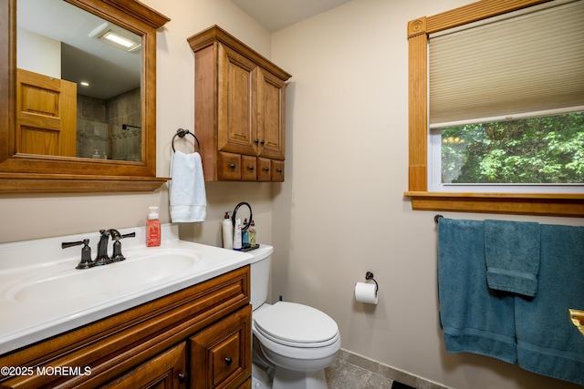 117 Waverly Pl, Howell, NJ 07731 - bathroom with vanity, toilet, a shower, and baseboards