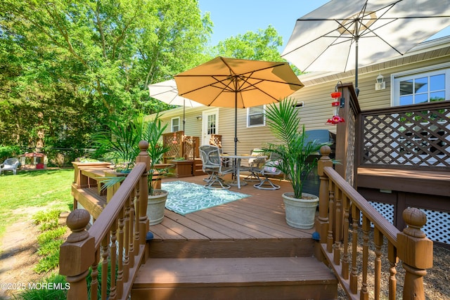 117 Waverly Pl, Howell, NJ 07731 - wooden terrace featuring outdoor dining space