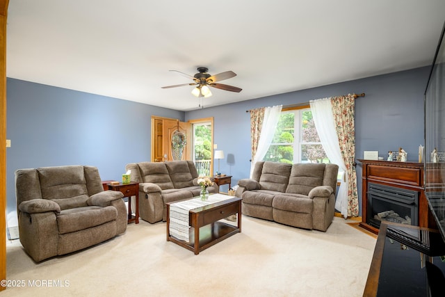 117 Waverly Pl, Howell, NJ 07731 - carpeted living area with a ceiling fan